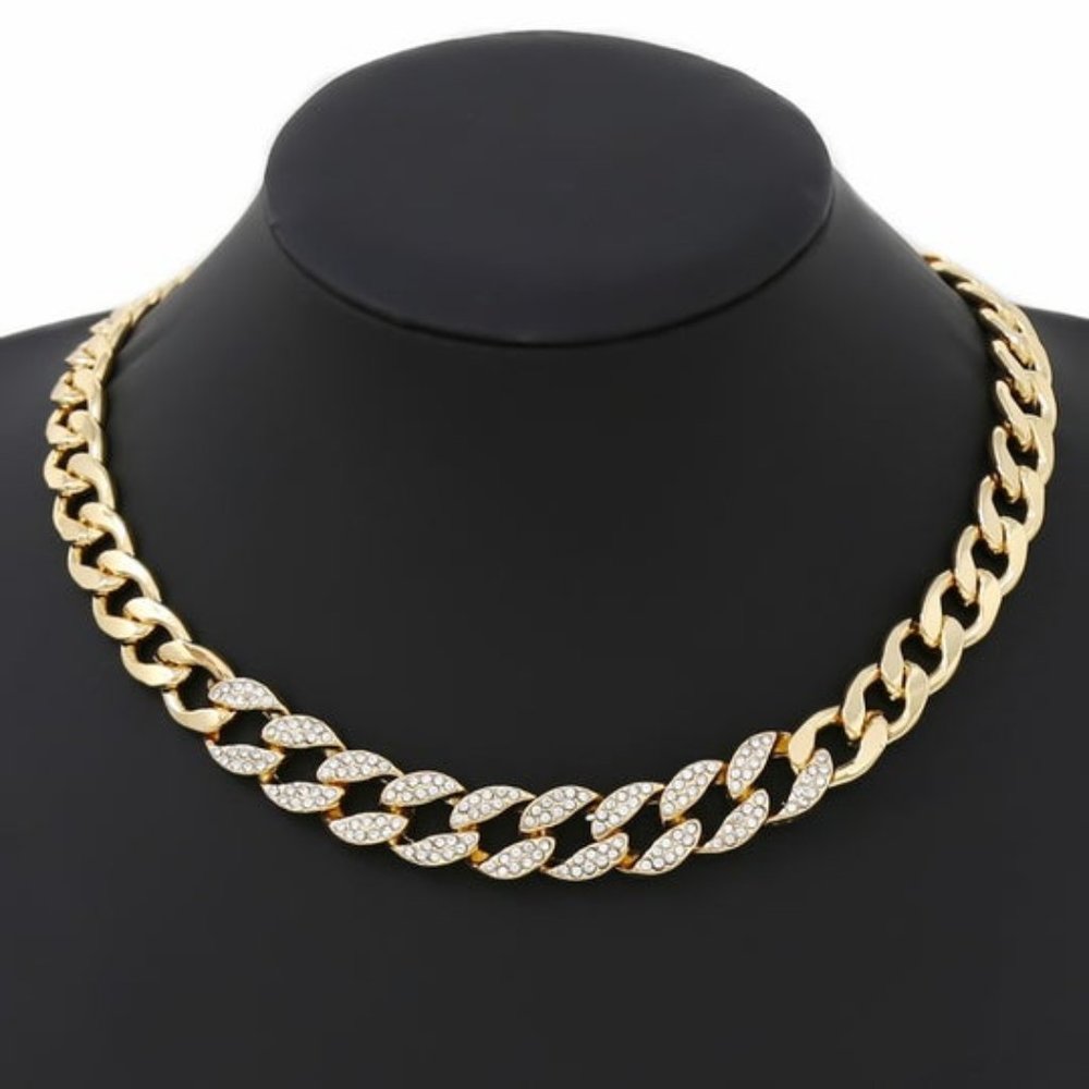Rhinestone Linked Chain Necklace